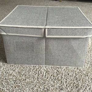 StorageWorks Baskets with Lid and Handles, Decorative Storage Boxes, Gray